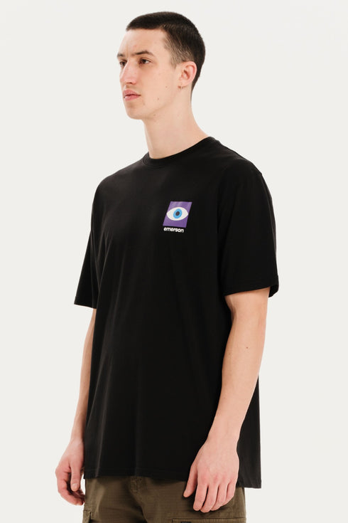 Emerson Ανδρικό Κοντομάνικο T-Shirt με Τύπωμα στην Πλάτη Μαύρο